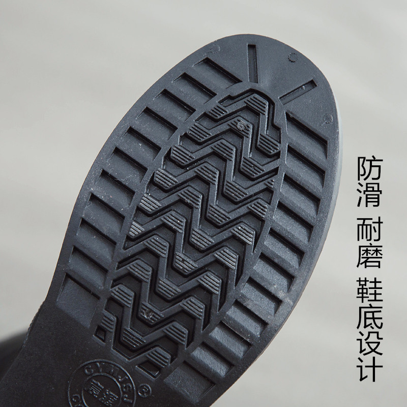 Giày nam mưa mùa đông nam cộng với nhung cotton ấm mưa giày ống cao không thấm nước giày cao su giày câu cá giày đầu bếp giày lười nam chống nước