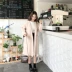 Mùa thu đông phiên bản mới của Hàn Quốc thời trang áo len dài tay đơn giản, áo len cổ lọ màu đơn sắc trong phần dài của áo gió nữ triều áo khoác gió nữ Trung bình và dài Coat