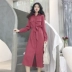 Đầu mùa thu mới side khe thiết kế áo dài váy triều Hàn Quốc phiên bản của eo tính khí slim dress nữ váy đầm