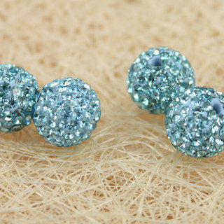 Soft Tao series pure handmade color diamond ball 6M-14M Double hole through hole straight hole 202 Lake Shuilan