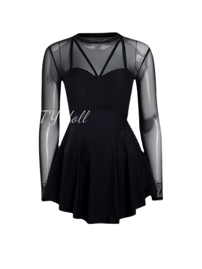 Maillot de bain pour femmes, grosse fille, style jupe une pièce, couvrant la chair, haut de gamme, noir conservateur, à manches longues, nouvelle collection 2025