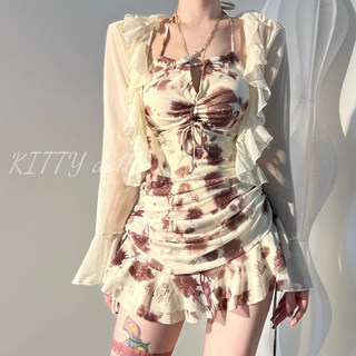 One-Piece Swimsuit for Women 2025 New Popular Style High-End Sexy for Slightly Chubby Girls, Covers the Body, Conservative, Pure and Desirable, Long-Sleeved Halter Neck