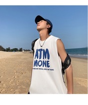 les handsome t Chaoquet Chest Length vest Outside Wearing Kan Shoulder Plastic Chest Side Bandage Pure Cotton Sports Bouquet Chest Underwear Student Female