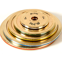 Electroplated gold-plated pure steel barbell plate-competitive plate barbell deadlift bench press hip thrust bridge home commercial strength training