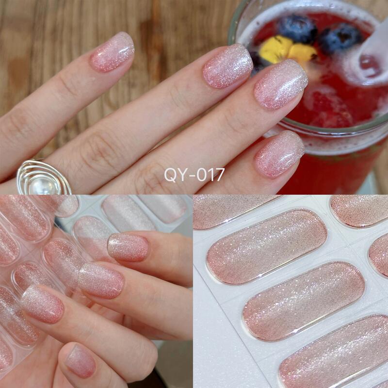 Strange Country 3.0 Semi-Baked Semi-Cured Nail Stickers Uv Gel Nail Stickers [Berry Sparkling Water] Qy-017
