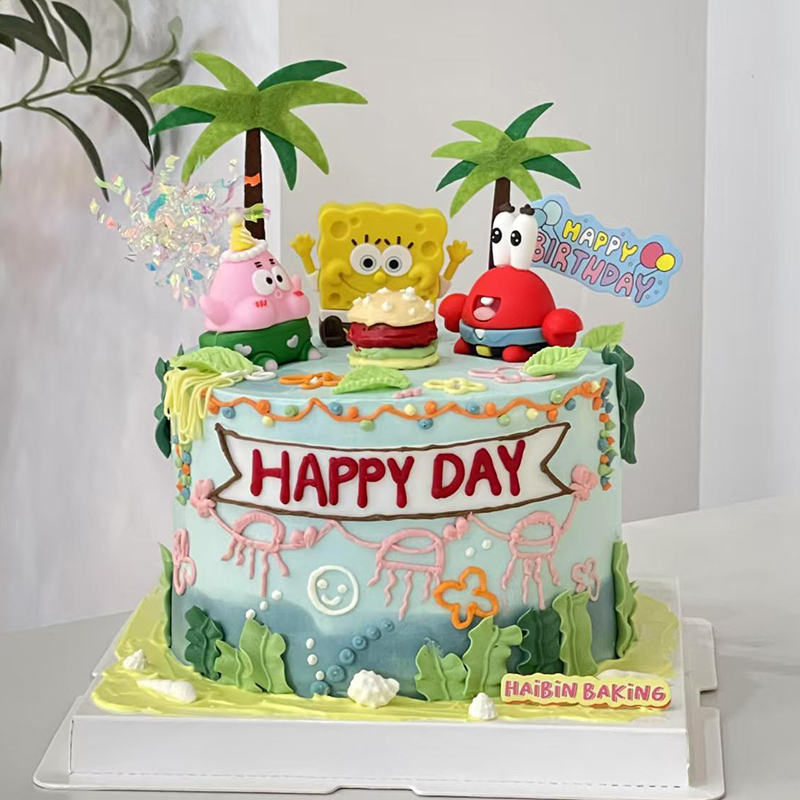 Spongebob Squarepants Birthday Cake Toppers Cartoon Yellow Fat Guy Children's Patrick Star Squidward Cake Decorations Inserts Spongebob Squarepants Birthday Cake Toppers Cartoon Yellow Fat Guy Children's Patrick Star Squidward Cake Decorations Inserts