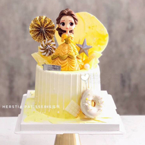 Yellow Dress Elegant Princess Cake Swing girl Princess Grand Eye Mermaids full set of doll Doll Cake Decoration