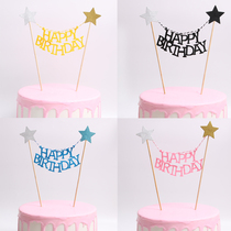 Creative DIY Cake Decoration Plugin Happy Birthday Inserts Flags in English Letters Banner Inserts Baking Dress