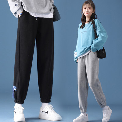 2021 autumn and winter 100 hitch pants casual high waist pregnant woman pants black pregnant woman sports pants bunches pants large size pants