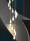 Modern Minimalist and Elegant Staircase Chandelier for Villa, High-Ceiling Loft, Rotating Crystal Chandelier for Living Room, Duplex Long Chandelier