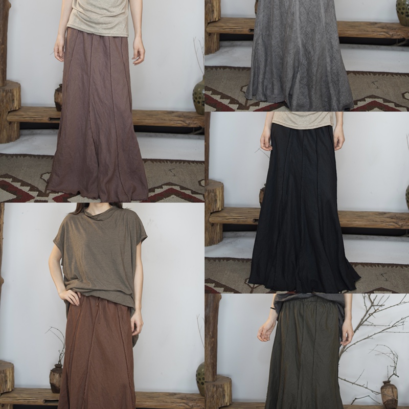 A Type of Linen LAOSHU "Ku Ma Yeiwei" Linen Fishtail Skirt (001) Versatile, Slimming, Retro and Artistic