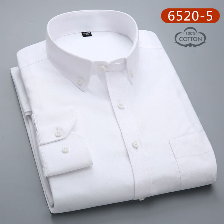 Áo sơ mi cotton nam tay dài trung niên cotton trung niên cha tải áo mùa xuân và mùa thu oxford quay áo sơ mi nam trắng