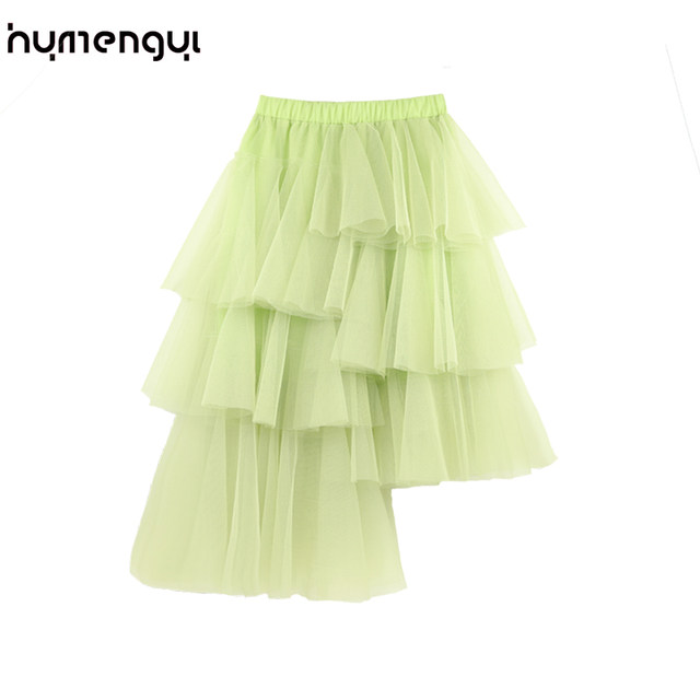 ເດັກຍິງ 2024 ໃຫມ່ cake skirt Princess pleated skirt ເດັກນ້ອຍຂະຫນາດກາງແລະຂະຫນາດໃຫຍ່ເດັກນ້ອຍຄວາມຍາວຂະຫນາດກາງ skirt irregular puffy skirt trendy