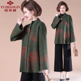 Осенний шерстяной плащ для матери, куртка, в западном стиле, для среднего возраста