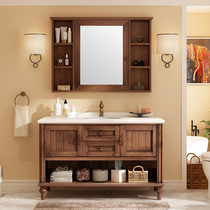 American light luxury bathroom cabinet combination sink wash face floor toilet toilet wash basin marble