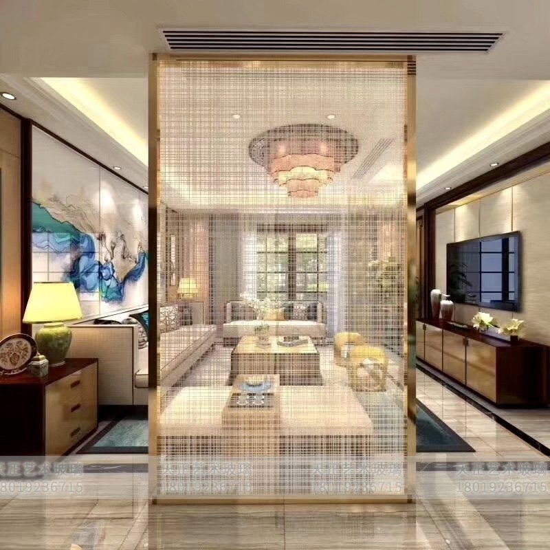 Custom Clip Wire Glass Partition Washbasin Makeup Room Frosted Semi-Permeable Light Screen Modern Minima Light Extravaganza