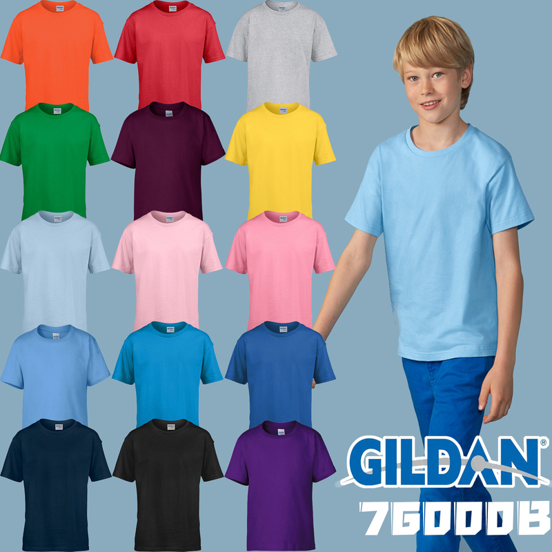Gildan Youth 76000B Jidan Children's 180g Pure Cotton Crew Neck Short Sleeve Pure Cotton Half Sleeve