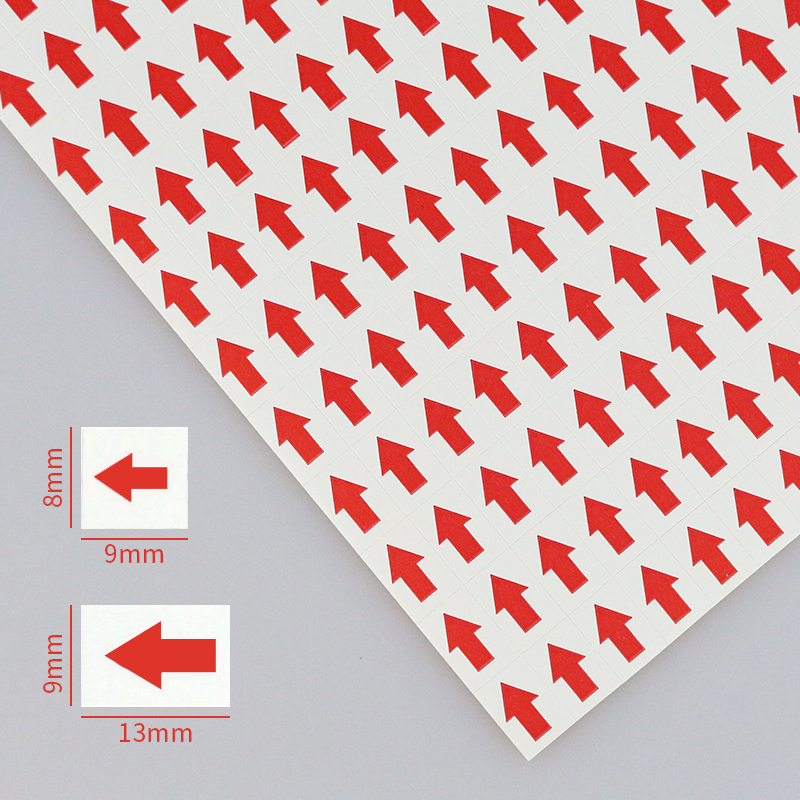 Round red small arrows adhesive labels Defective Goods Not Eligible Return Repair Rework Mark Up Sticker