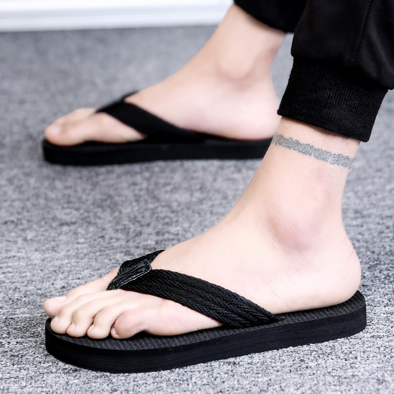 Mùa hè mùa hè triều flip flops của nam giới dép nam dép không trượt đáy mềm ngoài trời mặc pinch bãi biển mát kéo giày