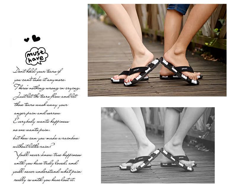 9.9 mùa hè của nam giới dép flip flops nam hỗ trợ trượt toe đáy dày giày bãi biển thủy triều các cặp vợ chồng pinch cá tính