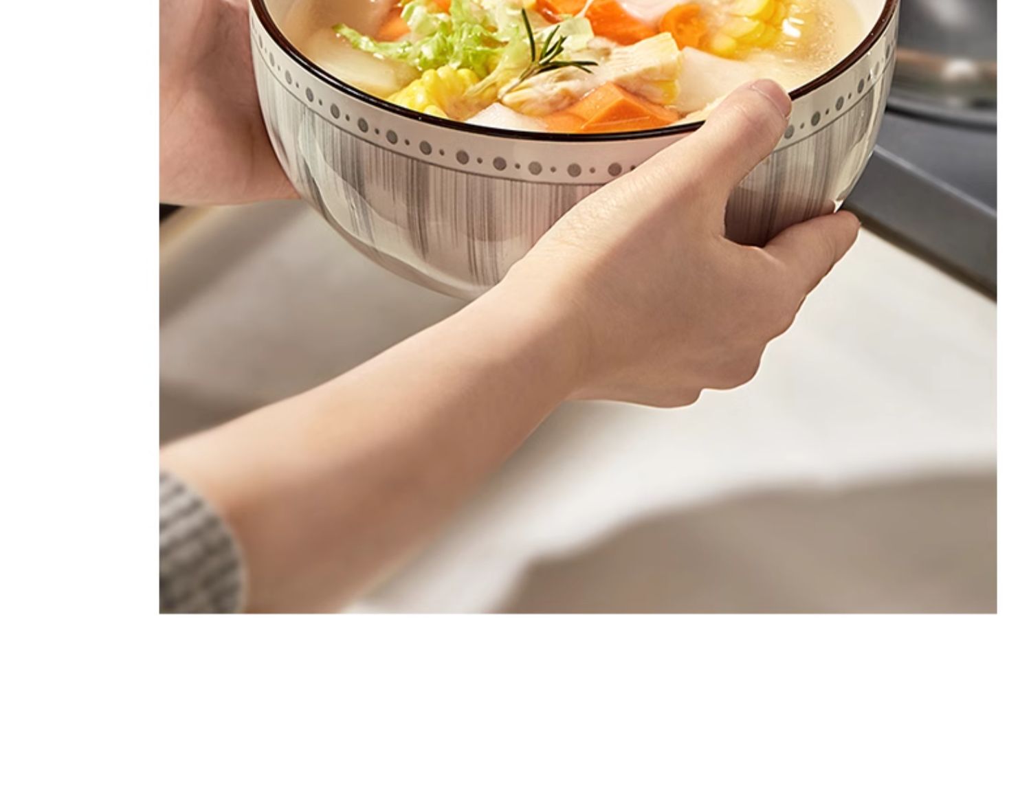 安享好物 安享B级饭碗-墨色日式 蓝线饭碗  