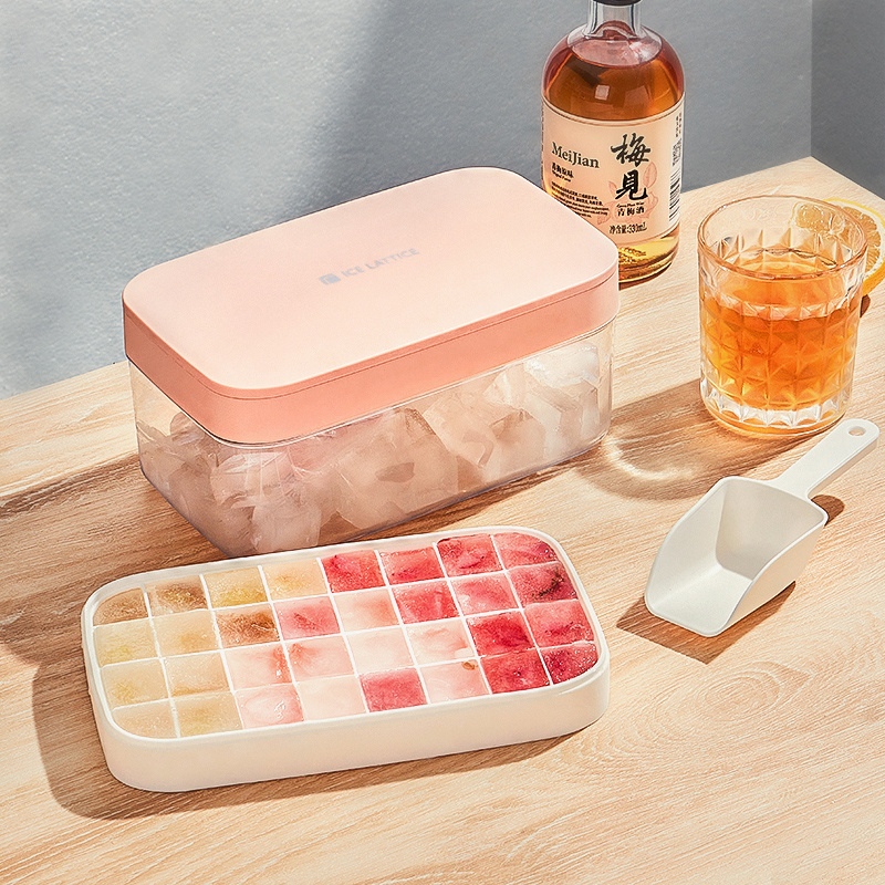Food Grade Soft Silicone Gel Ice mold Home Large capacity with lid Refrigerator Frozen Ice Cubes Ice Box Ice Box Ice Box