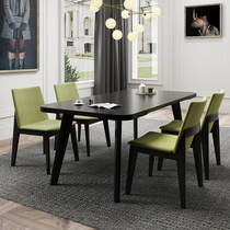 Italian Minimalist Creativity Modern Minima Black Table Fashion Nordic Improvised Dining Room Furniture Rectangular Dining Table