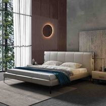 Nordic genuine leather bed 1 8 m double bed minimalist modern master bedroom with extremely minimalist and luxurious bed fashion high foot