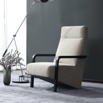 Italian Modern Minimalist Style Casual Chair Living Room Sofa Chair Solid Wood Leaning Back Chair Designer Nordic Balcony Chair