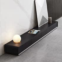 Nordic Minimalist Light Lavish Black TV Cabinet Tea Table Composition Minima Modern Living Room Ultra Slim Narrow TV Cabinet Shorter Cabinet