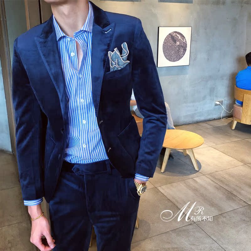 Mùa đông rắn màu nhung phù hợp với thanh niên phù hợp với thanh niên chú rể phù hợp với phù hợp với xu hướng hoang dã phù hợp với nhỏ áo vest nam hàn quốc