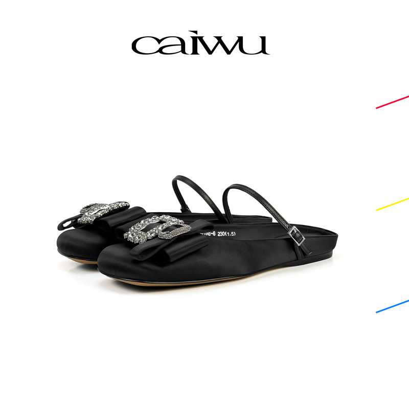 【Colorful Items】Silk Satin Butterfly Kiss Silk Mules 2025 New Square Round Toe Flat Half Slippers Women's Shoes 【Colorful Items】Silk Satin Butterfly Kiss Silk Mules 2025 New Square Round Toe Flat Half Slippers Women's Shoes