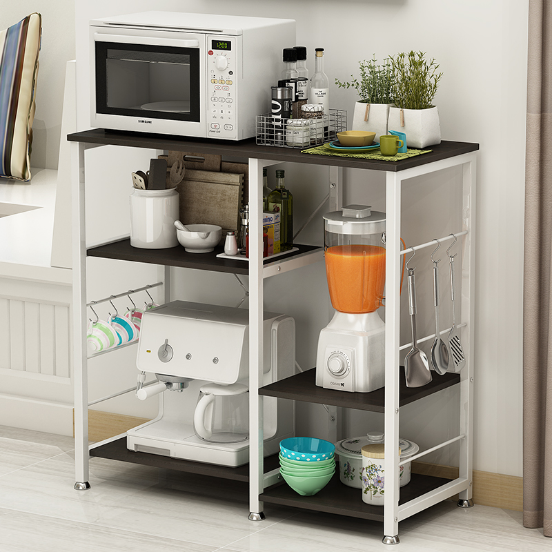 Kitchen Microwave Rack Ground Floor Shelf Shelve Shelf Cupboard Rack Contained Storage Bowl Rack Electrical Multifunction Shelve