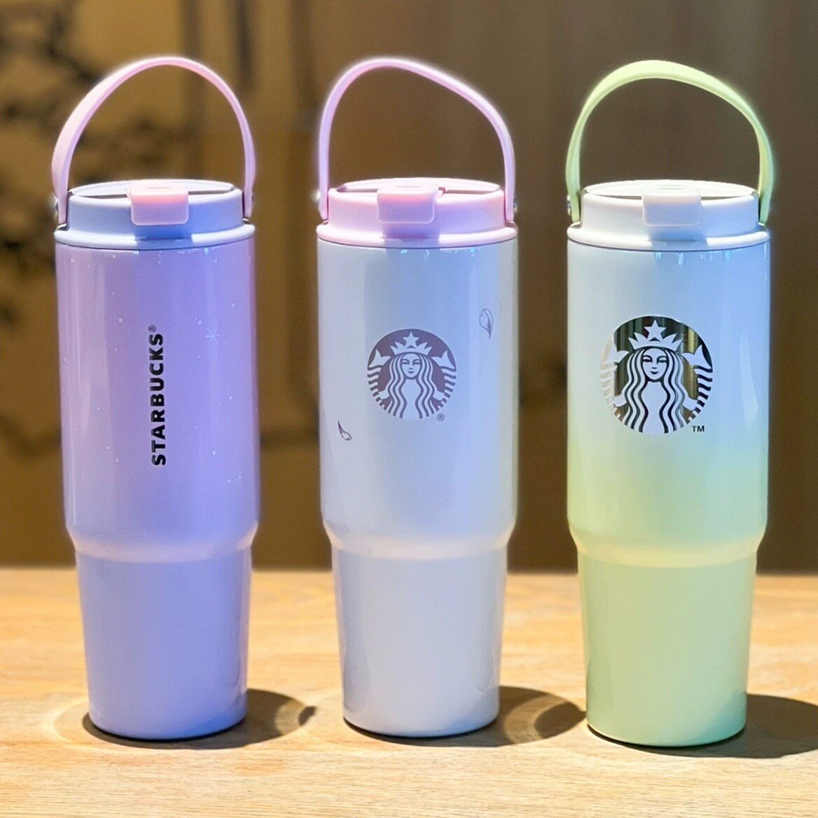 Starbucks, красочная крышка для стакана, трубочка, универсальные аксессуары, градиент, 820 мл  