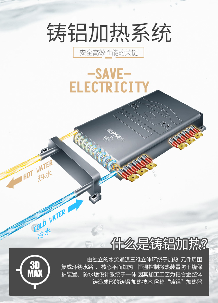 bình nước nóng ferroli JEPSEN hộ gia đình ngay lập tức máy nước nóng điện tốc độ nhỏ tắm nóng phòng tắm 8KW chuyển đổi tần số tắm nhiệt - Máy đun nước máy nước nóng lạnh alaska