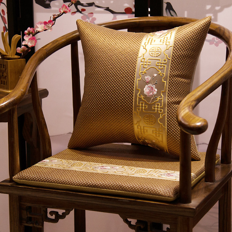 Mahogany sofa cushion? Chair cushion summer mat chair cushion mahogany chair cushion Taishi chair dining chair cushion non-slip bamboo rattan cushion