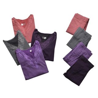 Spring and autumn high elastic waist lace thermal underwear