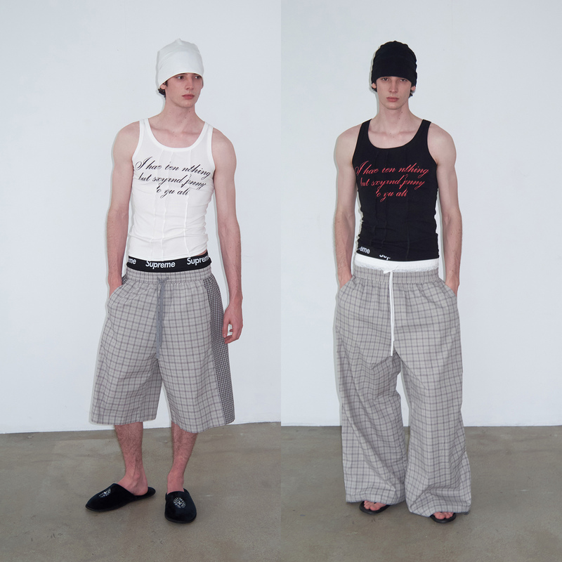 Delivery English Print Deconstructed Patchwork Round Neck Vest Sleeveless Slim Fit Top Black/White Delivery English Print Deconstructed Patchwork Round Neck Vest Sleeveless Slim Fit Top Black/White