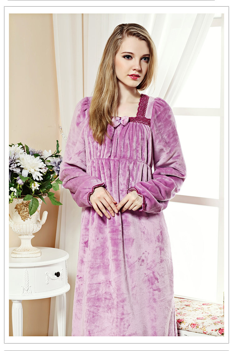 Mùa đông trung niên phụ nữ dày san hô flannel áo choàng siêu dài kích thước lớn áo ngủ lỏng đồ ngủ dịch vụ nhà mùa đông shop váy đẹp