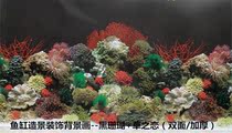 Aquarium landscaping decoration background painting black coral grass love double-sided fish tank set HD background paper promotion