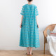 2024 spring new style literary retro chiffon embroidered lace women's skirt loose large size long A-line dress robe