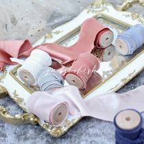 ins handmade burrs ribbon Small red book shaking sound DIY wooden spools wedding bride hand bouquet pendulum shooting props ribbon