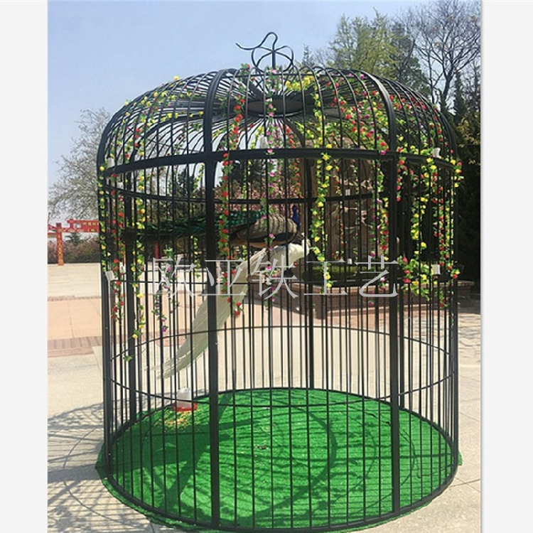 Iron Art Super Large Bird Cage Decoration Furnishing Swing Piece Outdoor Mall Special Iron Cage Dining Hall Cassette Bird Cage Partition