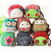 Cartoon canvas Key Coin wallet girl mini hand bag Korean zipper hand bag