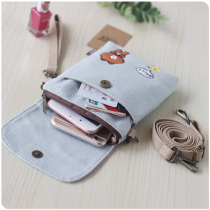 New Mini small bag women mobile phone bag shoulder shoulder bag vertical neck mobile phone bag Joker canvas bag