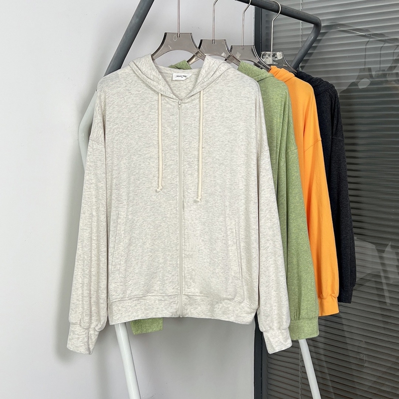 Zhou Yutong's Same Style Modal Cotton Brushed Floral Yarn Zipper Hoodie Sports Casual Thin Jacket Women's Hoodie Zhou Yutong's Same Style Modal Cotton Brushed Floral Yarn Zipper Hoodie Sports Casual Thin Jacket Women's Hoodie
