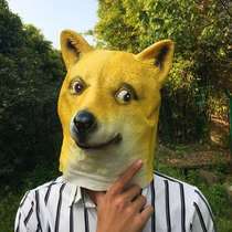 Animal horse head mask headgear husky dog mask bar cos funny dog head live show props
