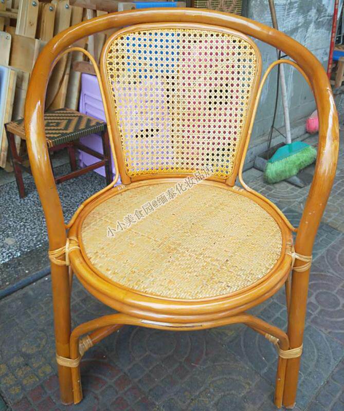 Rattan Chair Rattan Dining Chair Office Chair Home Dining Chair Retro Solid Wood Dining Chair Backrest Rattan Dining Chair Old Rattan Chair