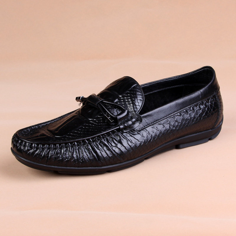 2022 spring new bean-bean shoes One foot pedal men's shoes 100 hitch Inn true leather shoes trendy slacker soft-bottom driving shoes