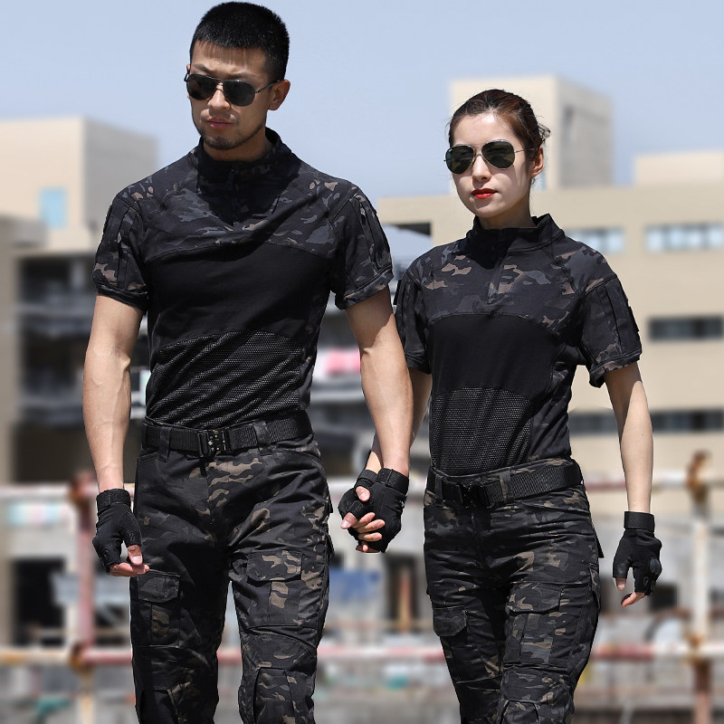 Spring and summer camouflage uniforms men's suits army fan training uniforms women's breathable instructor work elastic genuine outdoor field clothing